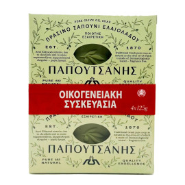IMPORTED GREEK PAPOUTSANIS PURE TRADITIONAL OLIVE OIL SOAP 125g x 4