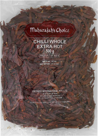 WHOLE CHILLI EXTRA HOT 500G - PRODUCT OF INDIA